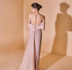 Elegant Pink Off Shoulder Evening Dress