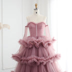 Elegant Evening Dresses with Gloves