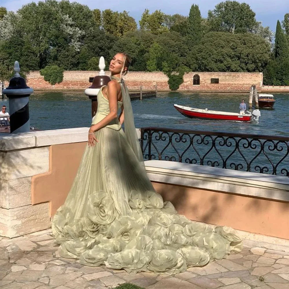 Pretty Evening Dresses Strapless V Neck A Line Sleeveless Floor Length Backless High Quality Customized Formal Occasion Banquet