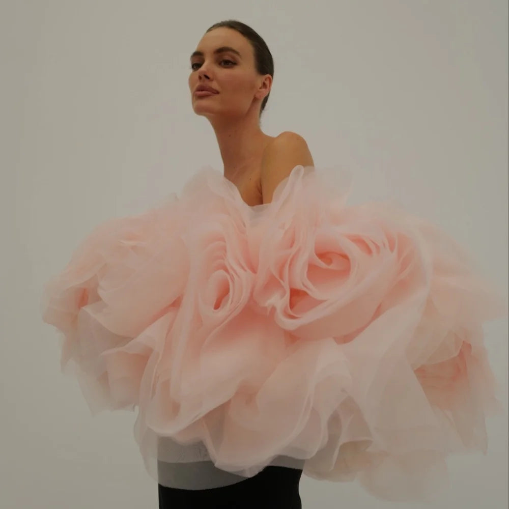 Amanda Customized Black Mermaid 3D Flowers Shawl robes de soirée Off the Shoulder Party Dresses Floor-Length Prom Dress 2024