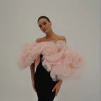 Amanda Customized Black Mermaid 3D Flowers Shawl robes de soirée Off the Shoulder Party Dresses Floor-Length Prom Dress 2024